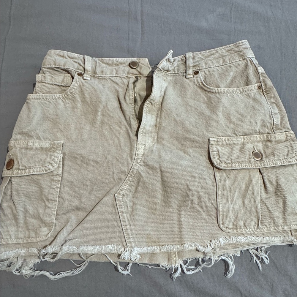 Zara Tan Denim Skirt